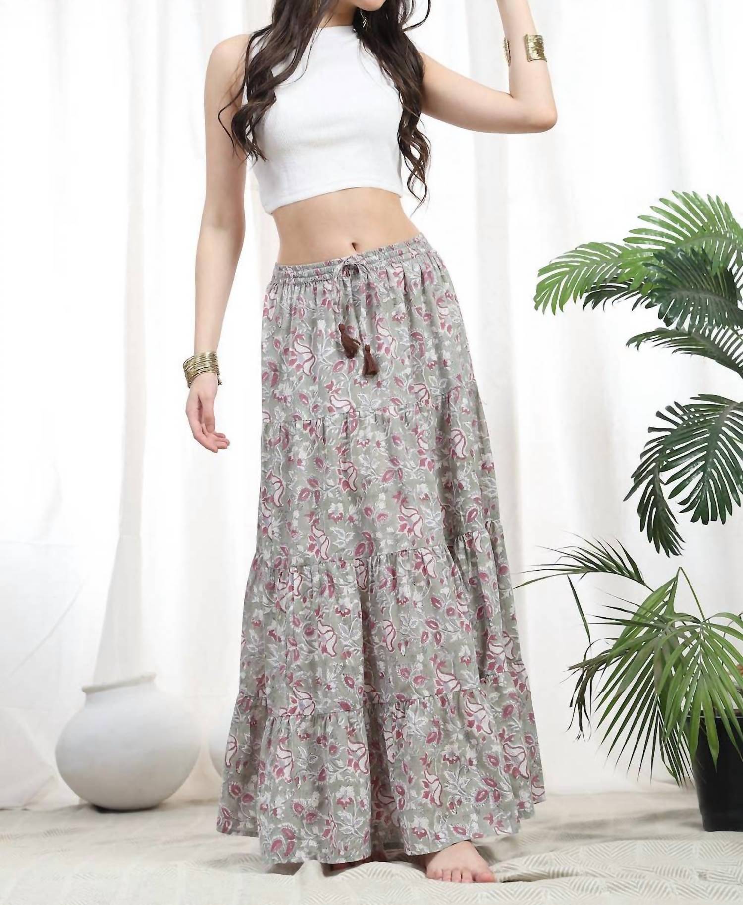 The Fox And The Mermaid - Radha Block Printed Cotton Maxi Skirt
