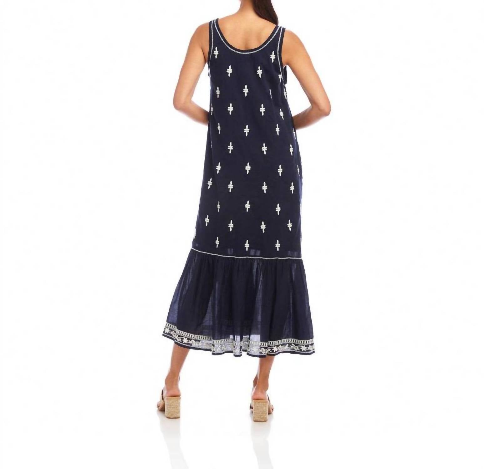 Karen Kane - Embroidered Sleeveless Midi Dress