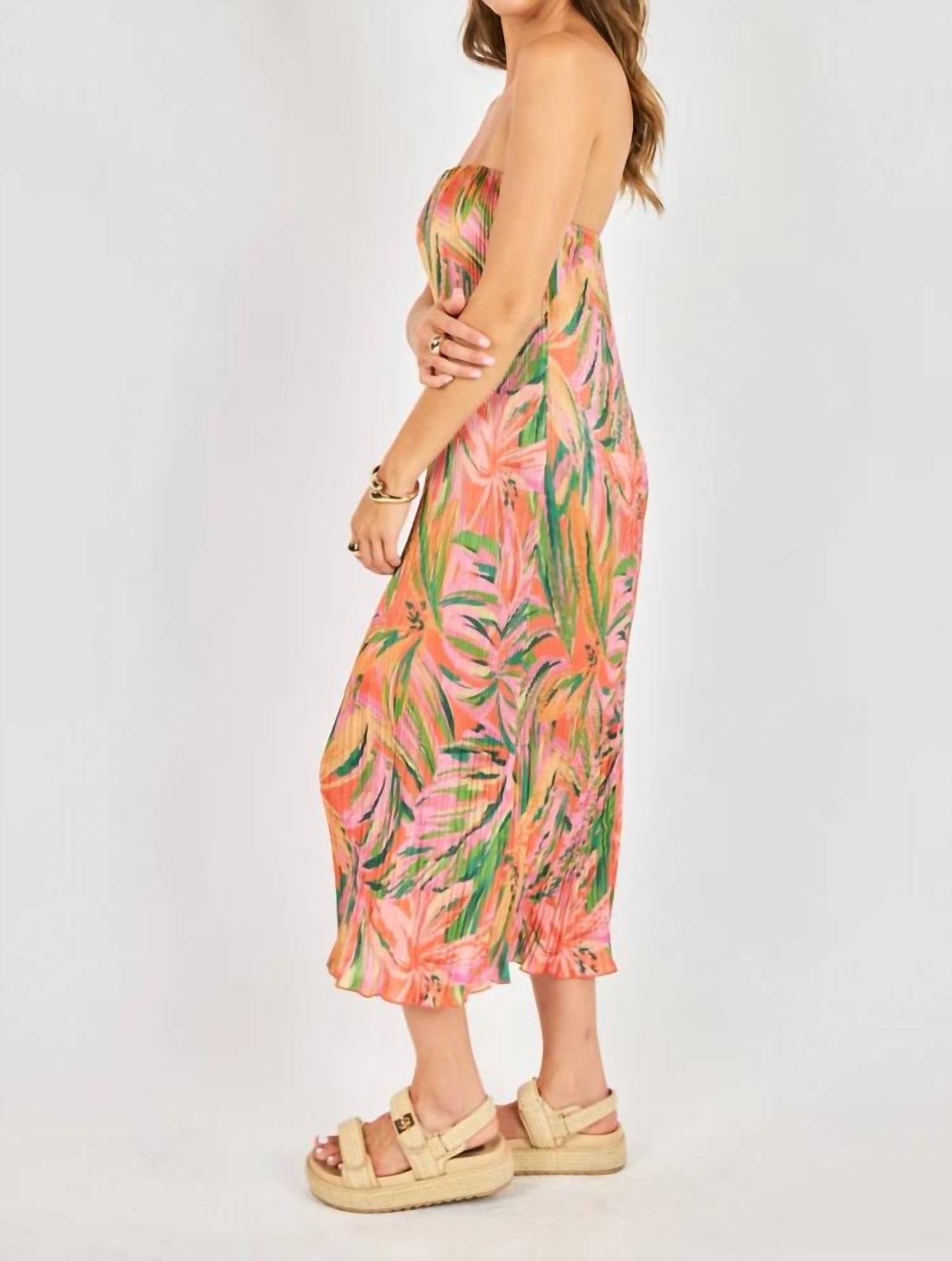 Sadie & Sage - Sunset Ridge Plisse Midi Dress