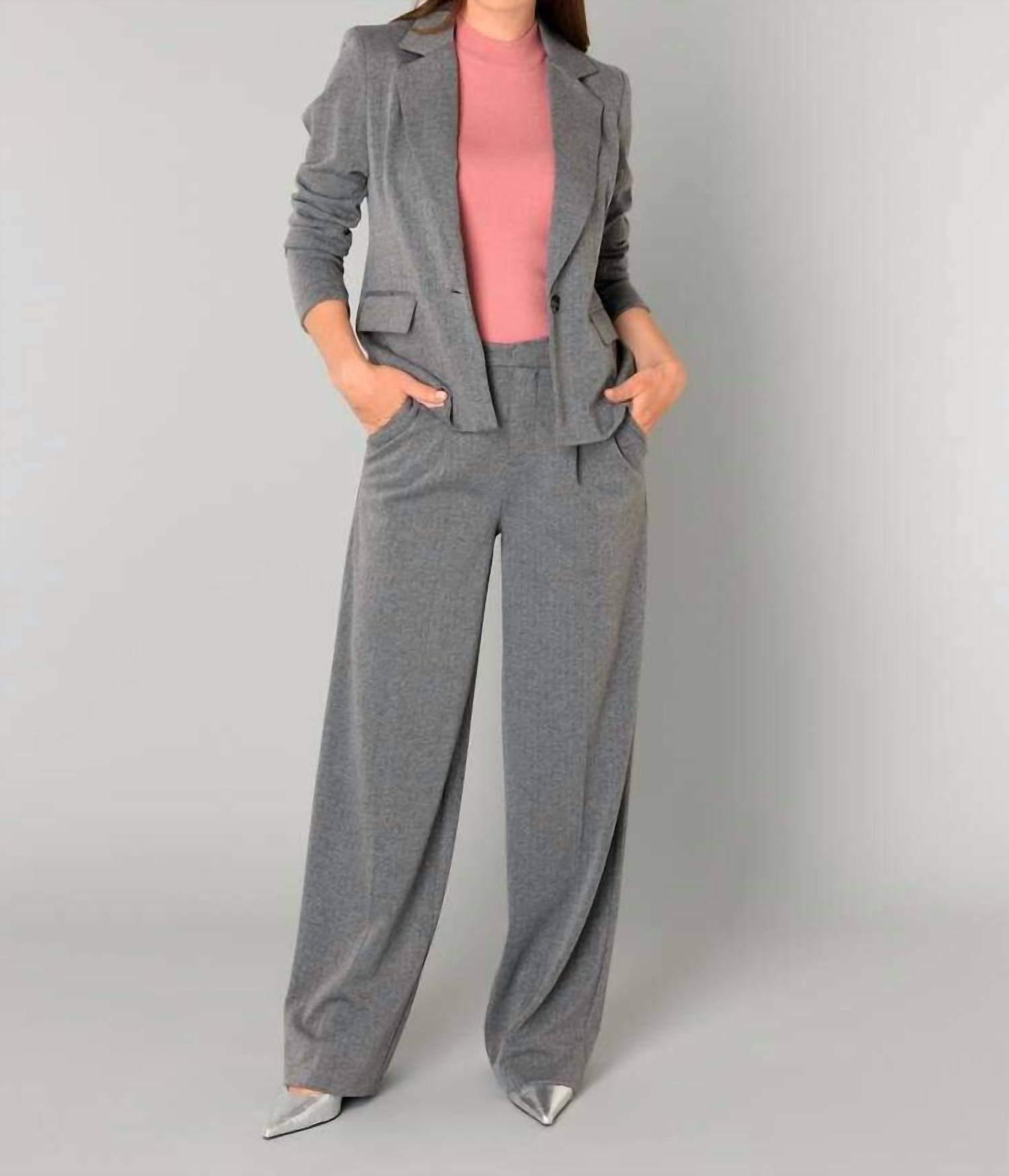 yest Olita Blazer in dark grey melange - women's jacket