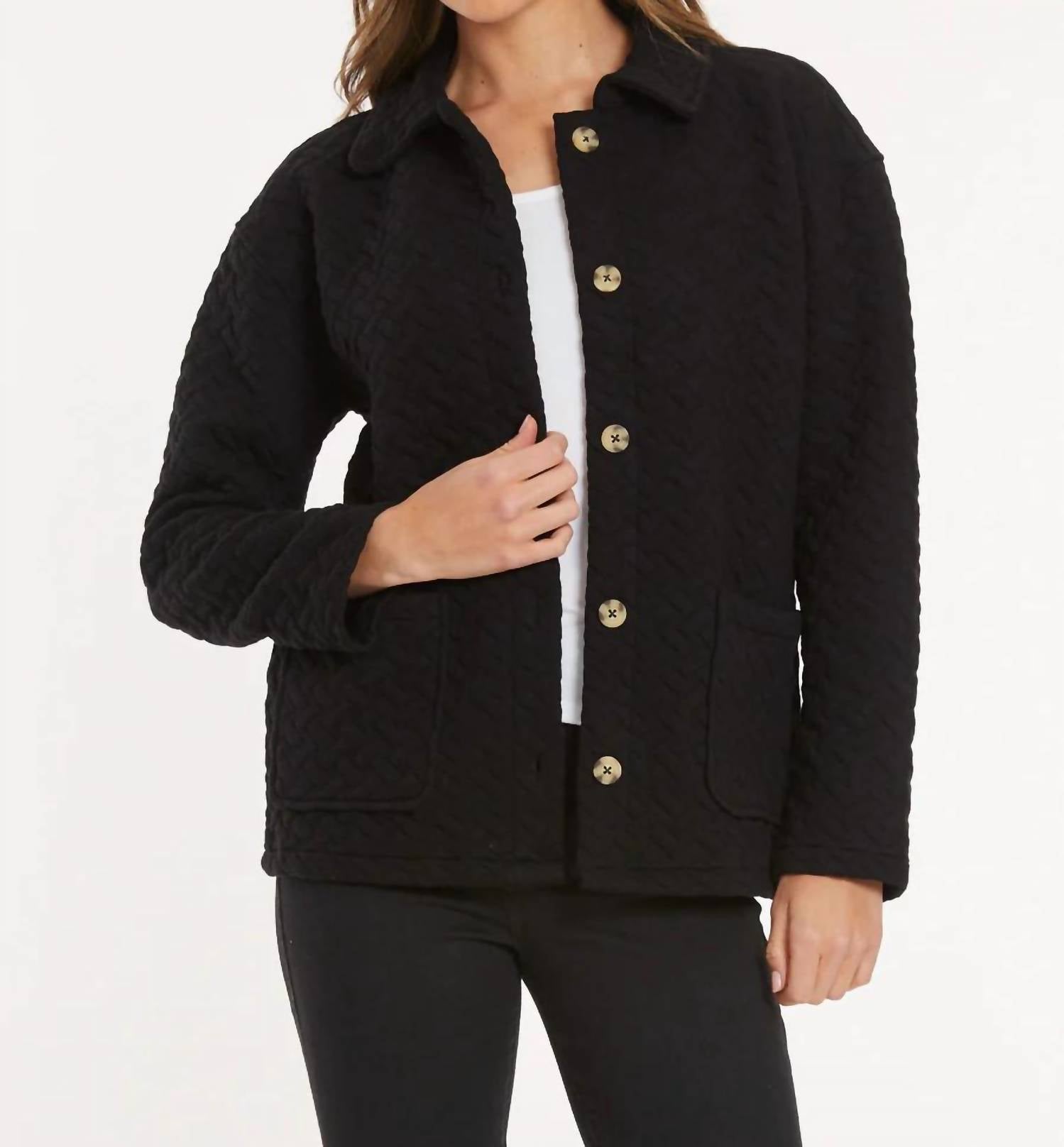 Mododoc - Quilted Long Sleeve Cardigan