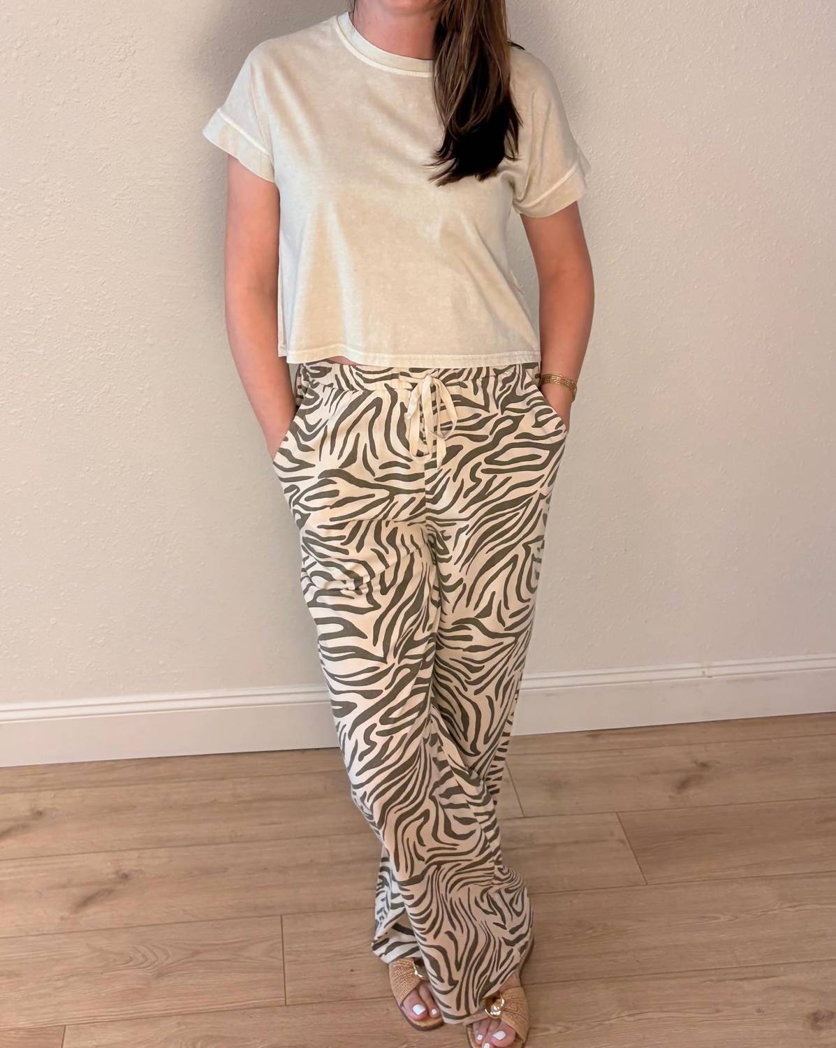 New In - Aria Zebra Print Wide Leg Pants
