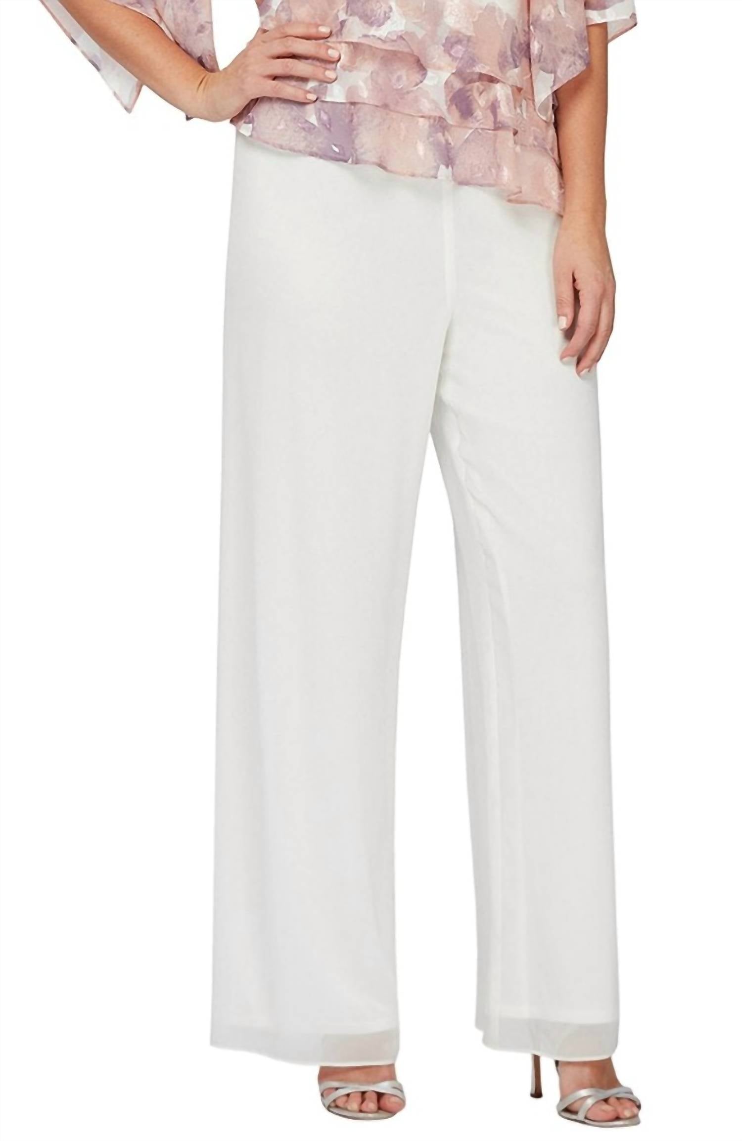 Alex Evenings - Chiffon Straight Leg Pant