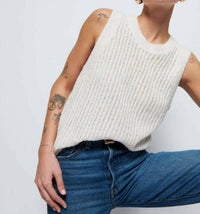 Nation LTD Elliana Pullover Vest in porcelain - women's jacket - alternate view