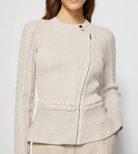SIMKHAI Andi Peplum Jacket in stone - women's jacket - detail view