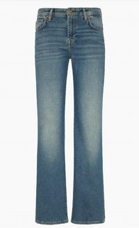 7 For All Mankind Calie Straight Jeans in sea level - women's jeans - detail view
