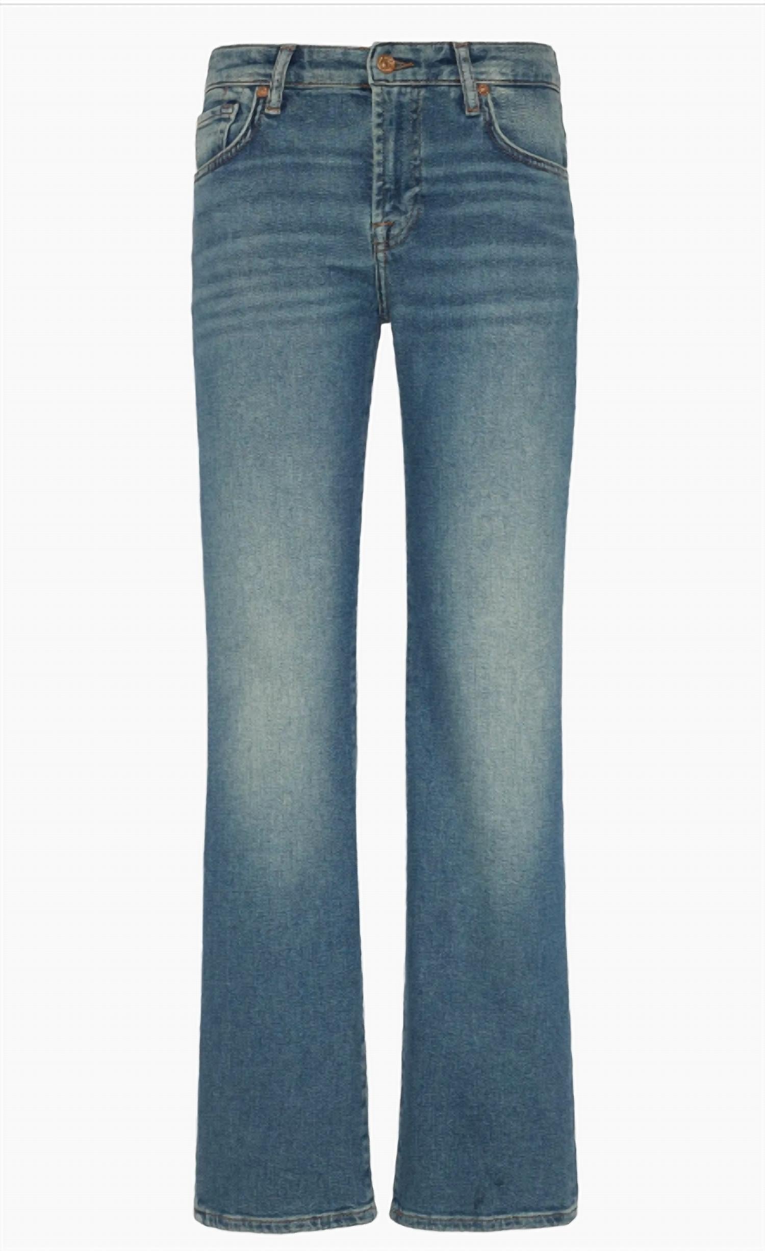 7 For All Mankind Calie Straight Jeans in sea level - women's jeans - detail view