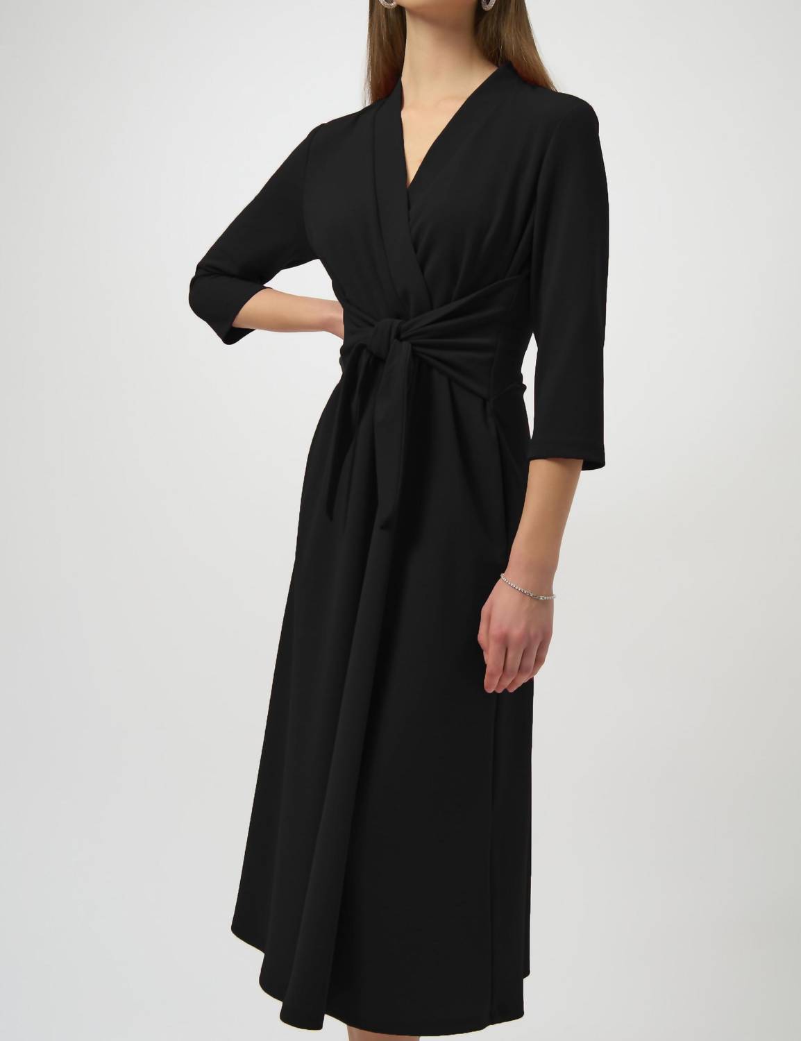 Joseph Ribkoff Scuba Crepe Fit And Flare Dress in black - women's dress