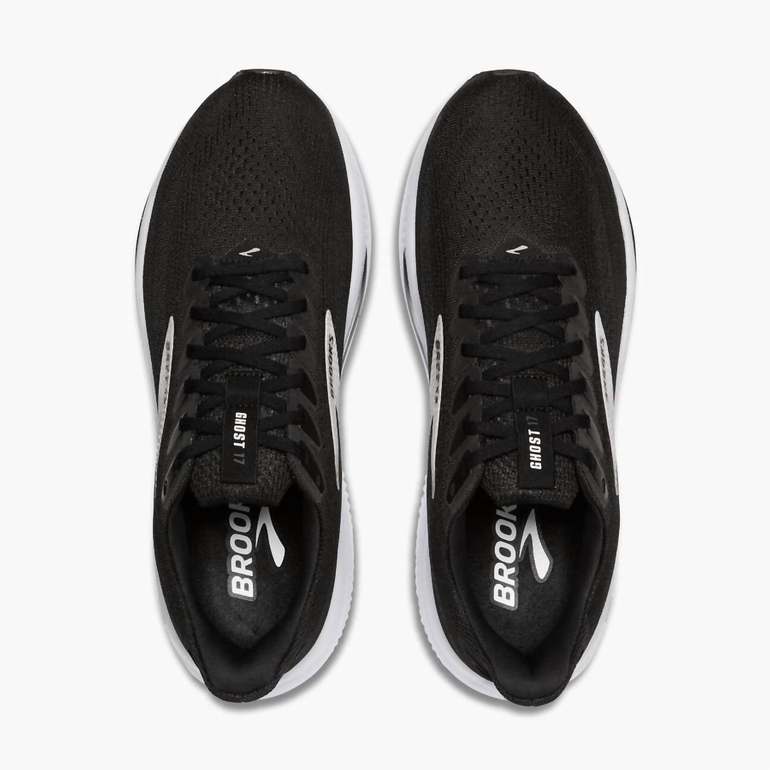BROOKS Women's Ghost 17 Running Shoe in 090 black grey white - women's shoe - alternate view