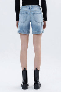 Vervet By Flying Monkey - Mid Rise Pocket Detail Wide Bermuda Shorts