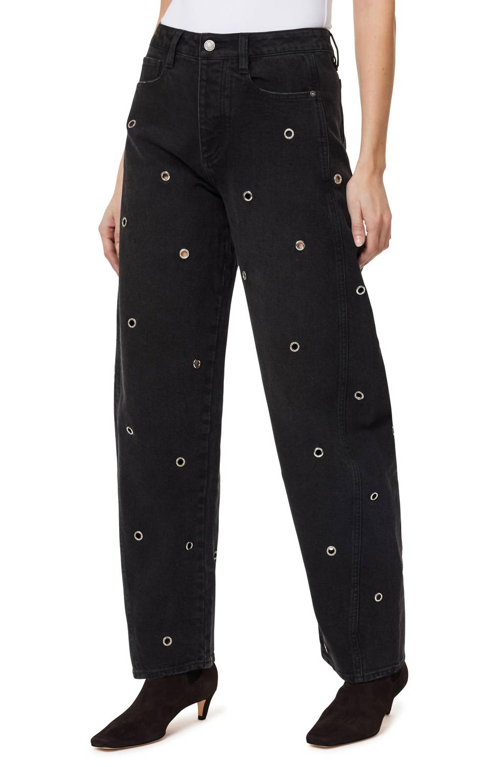 Habitual - Evie High Waist Grommet Barrel Leg Jeans