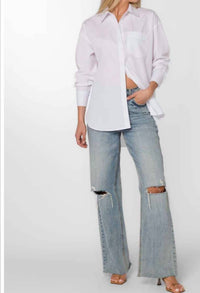 Velvet Heart Waylon Long Sleeve Shirt Top in optic white - women's long sleeve top - alternate view