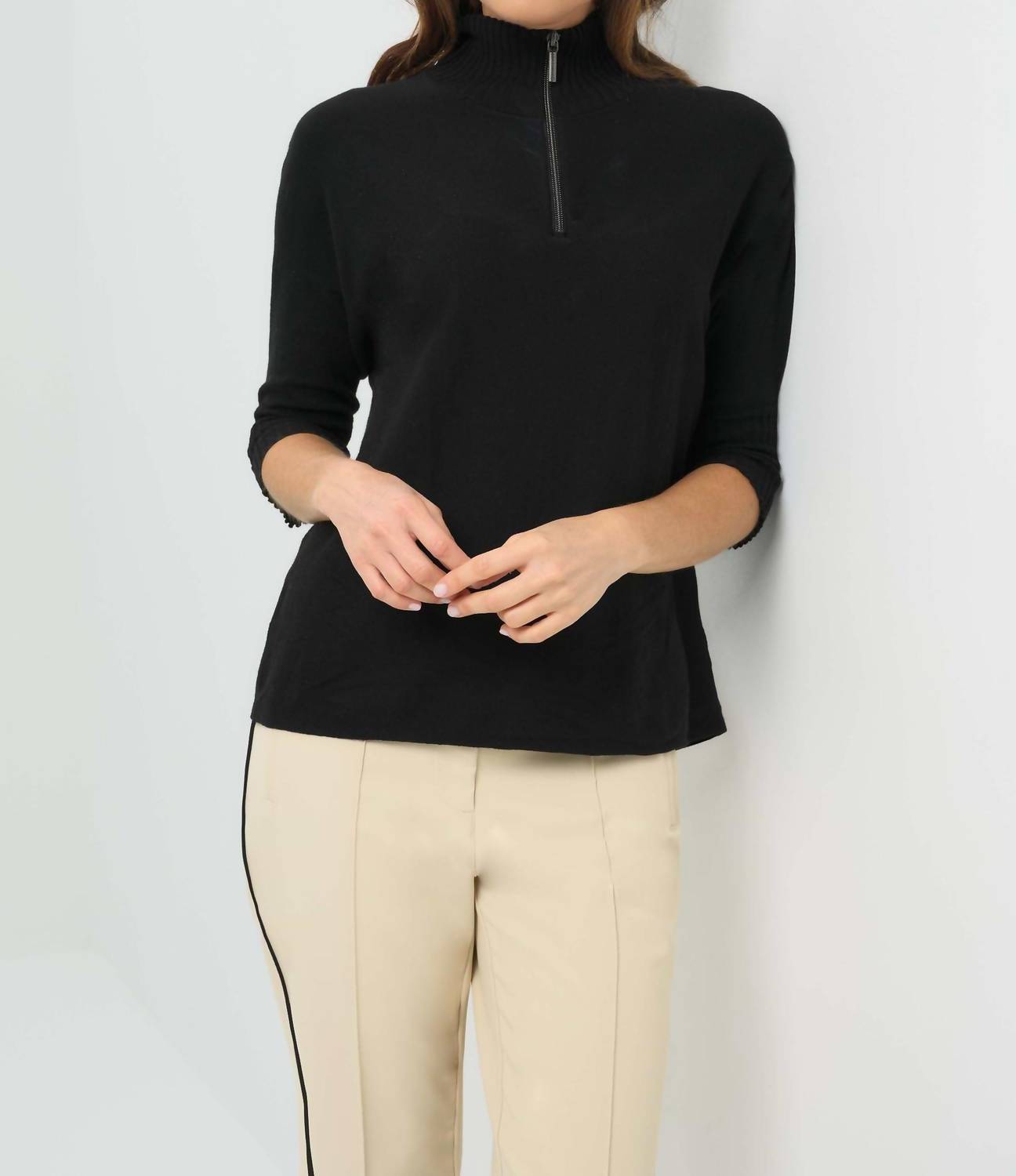 Anatomie - Lucely 1/4 Zip Elbowsleeve Mock Neck Sweater