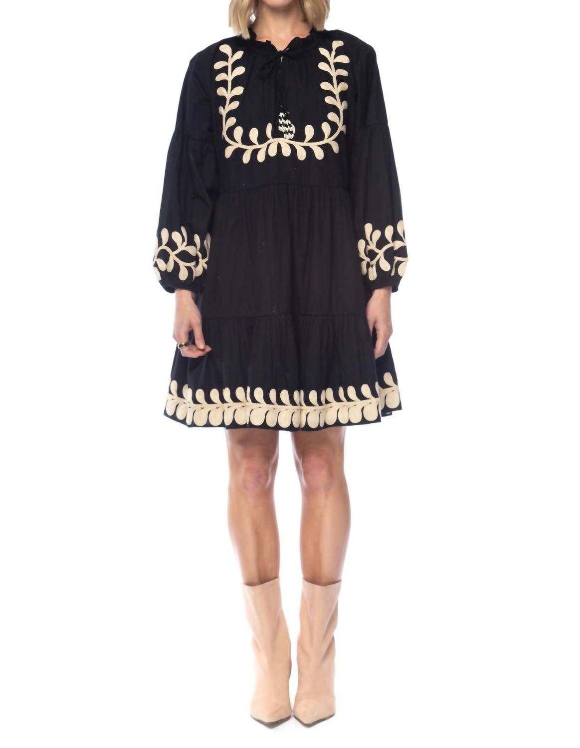 Tolani Hadya Short Dress in onyx - women's dress