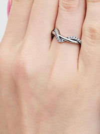 Pandora Women's Sparkling Intertwined Wave Ring in silver - women's jewelry - view 5