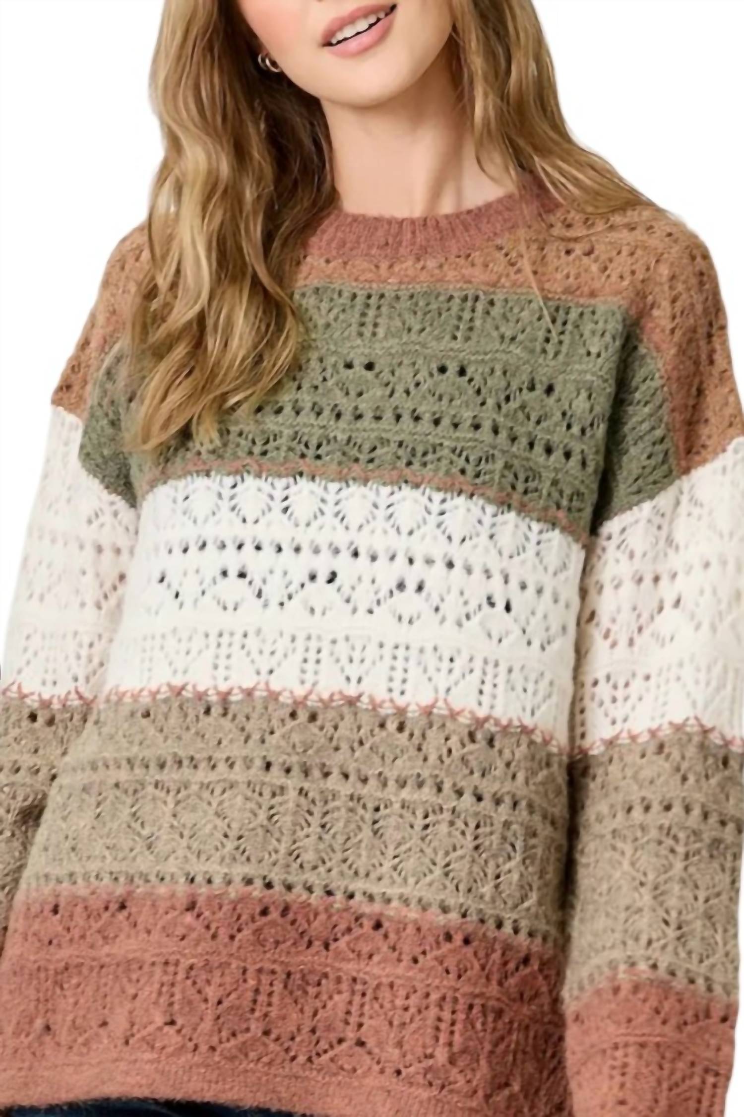 Mystree - Cozy Charm Pointelle Sweater