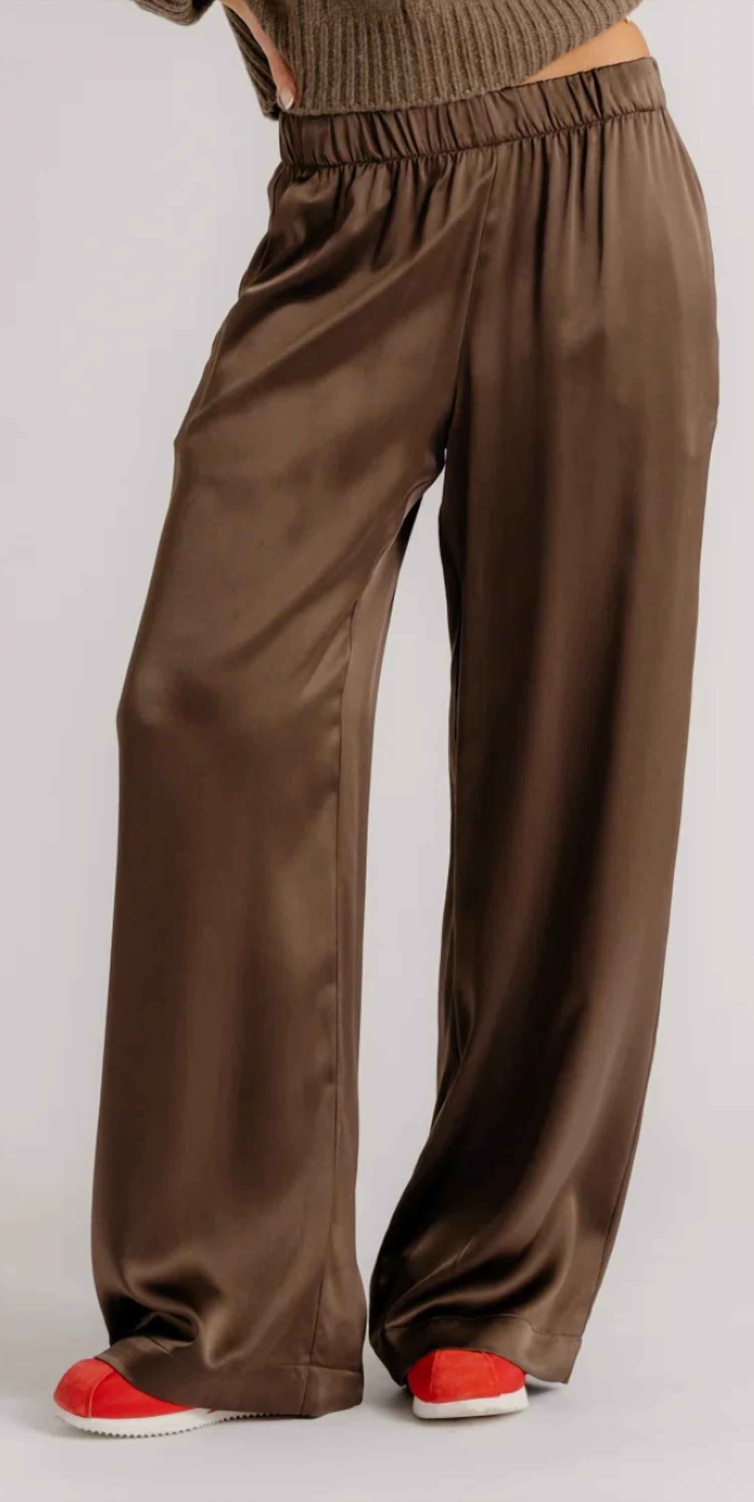 SABLYN Women's Brynn Wide Leg Pant in swiss brown - women's pants