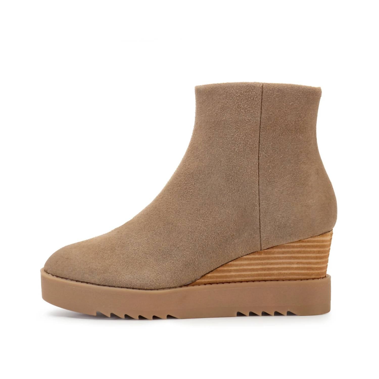 YELLOWBOX Women's Adora Wedge Boot in brown - women's shoe - detail view
