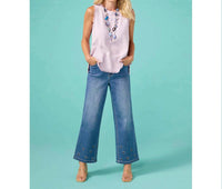 Coco + Carmen - Sloane Button Back Tank With Frayed Edge