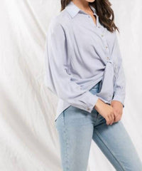 Blu Pepper - Front tie woven top
