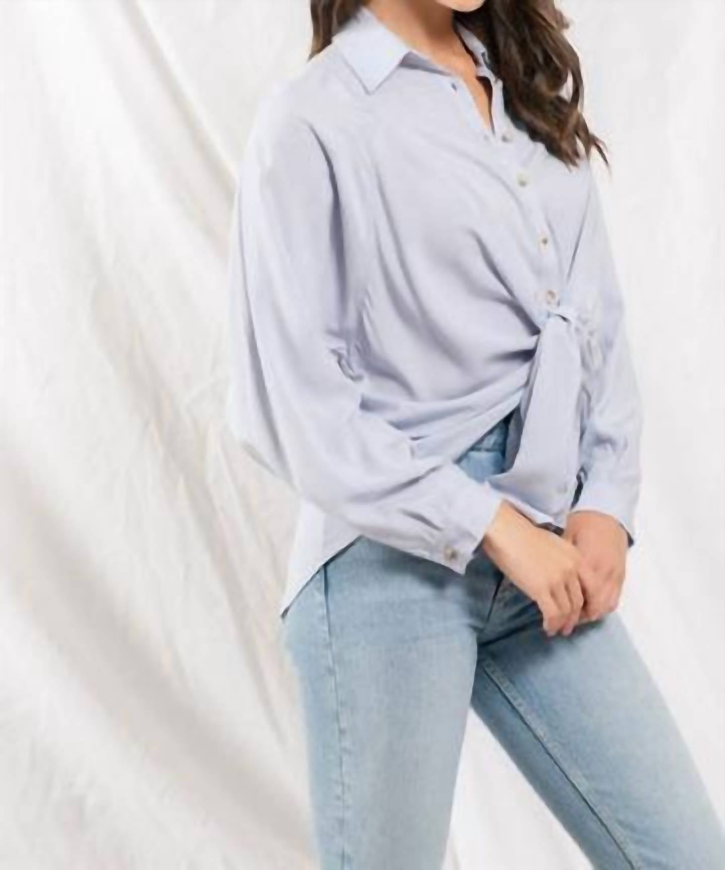 Blu Pepper - Front tie woven top
