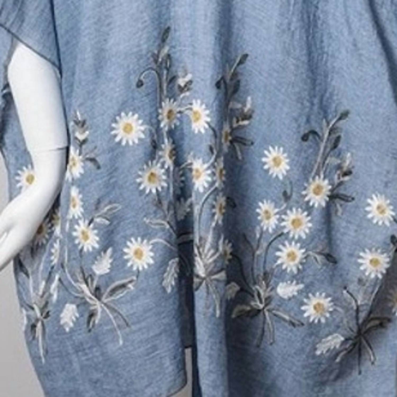 Leto - Women's Spring Daisy Woven Kimono Wrap