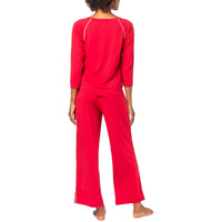 Lilla P Women's Sleeve Sleepwear Set in garnet - women's sleepwear - detail view