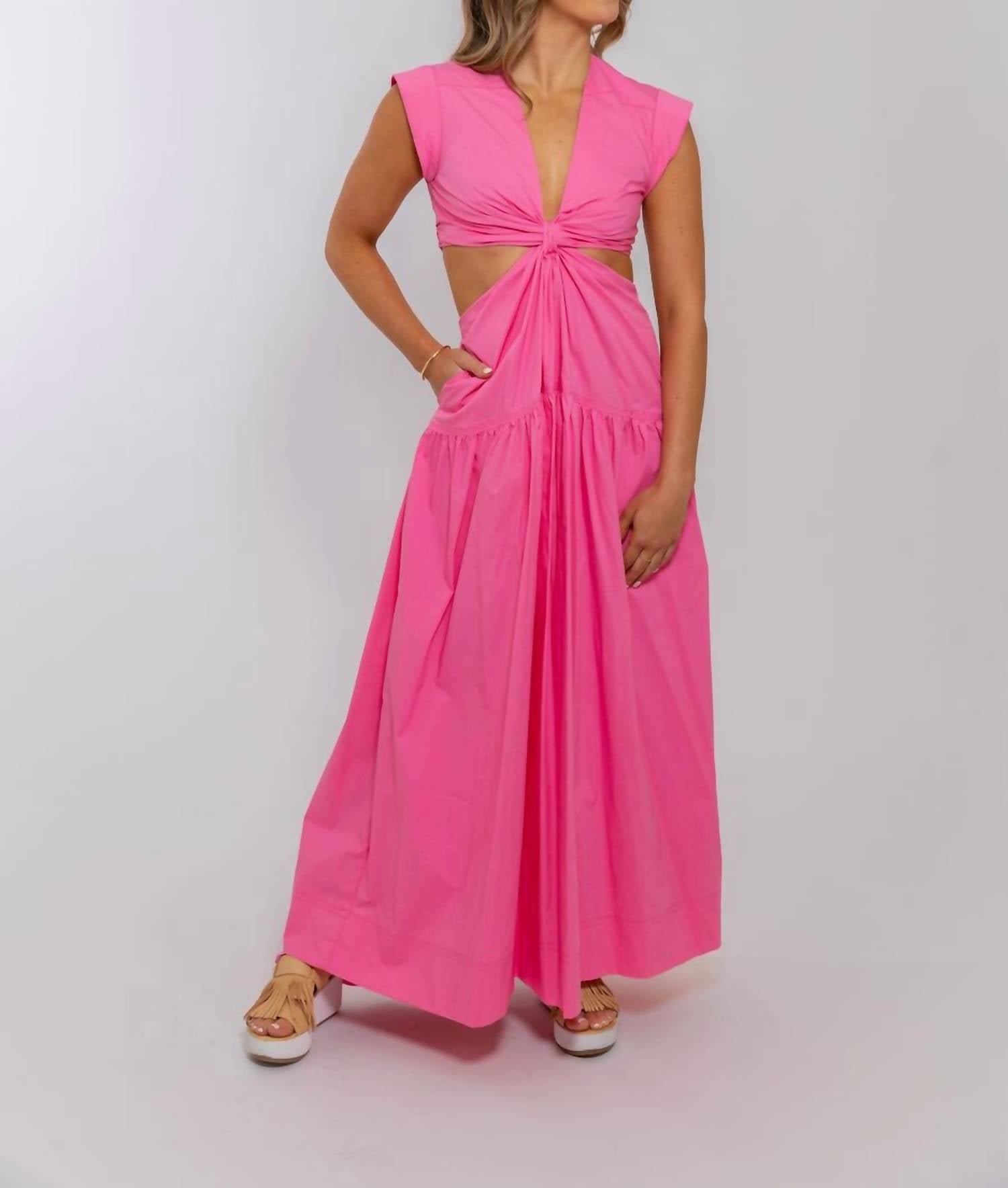 Karlie - Knot Cut Out Maxi Dress