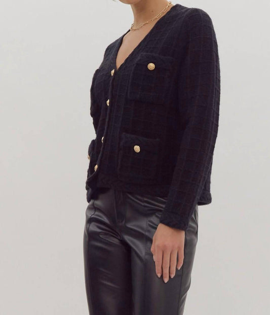 Entro - BUTTON KNIT CARDIGAN