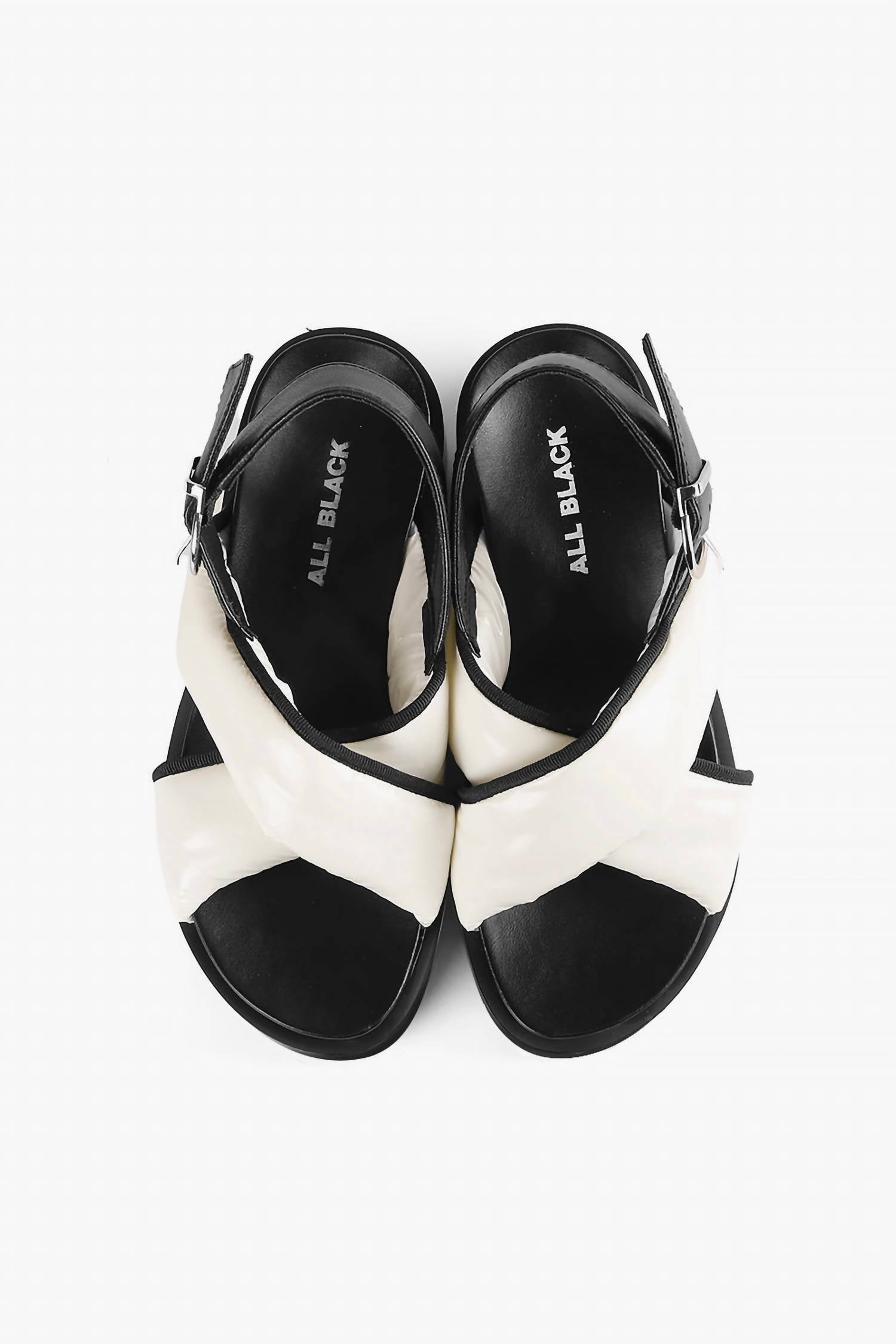 All Black - Women's Puffy Flatform Sandal