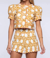 Elizabeth James The Label - Coco Scallop Embroidery Top