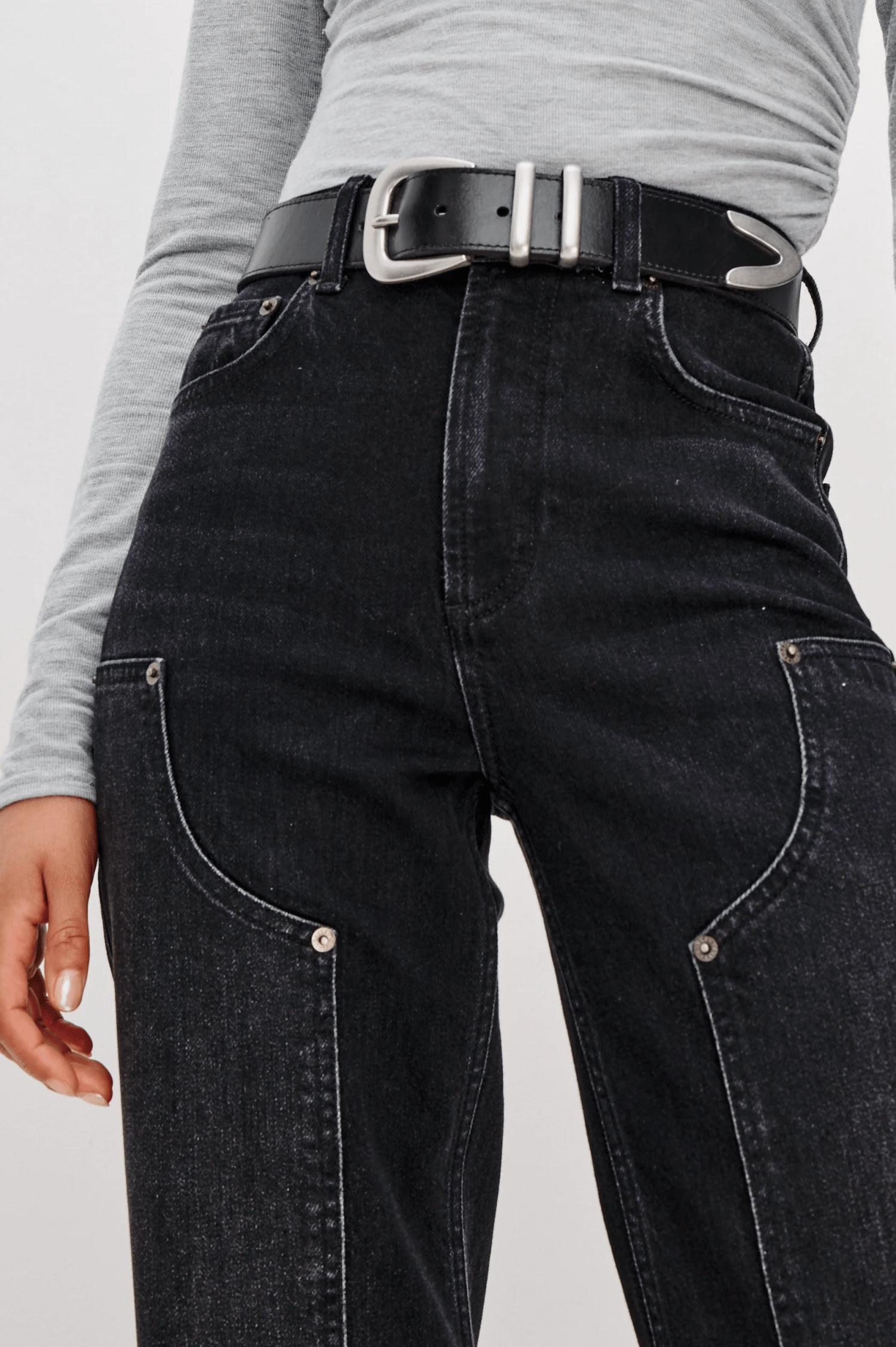 Rails Getty Workwear Wide Leg Jeans in onyx - women's pants - view 4