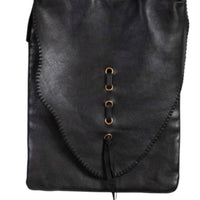 Scully Women's Whipstitch Leather Handbag Purse in black - women's bag - detail view