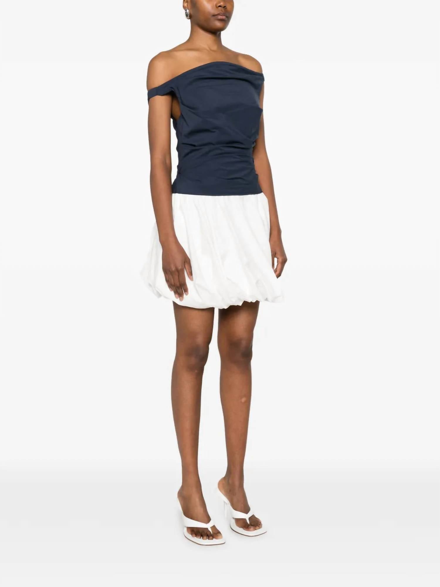SIMKHAI Salina Bubble Mini Dress in midnight multi - women's dress - alternate view