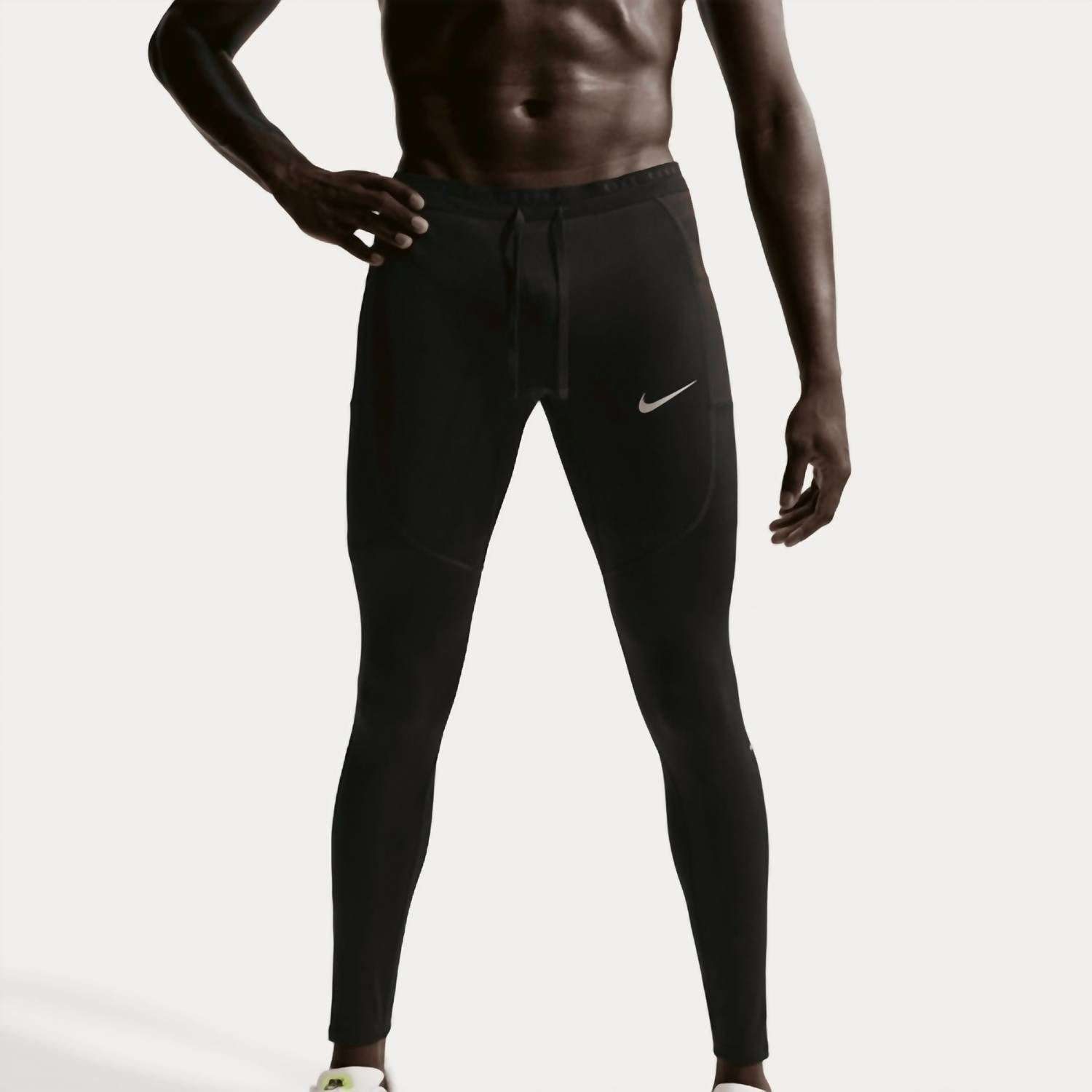 NIKE Dri-fit Stride Tights in black reflective silver - men's pants