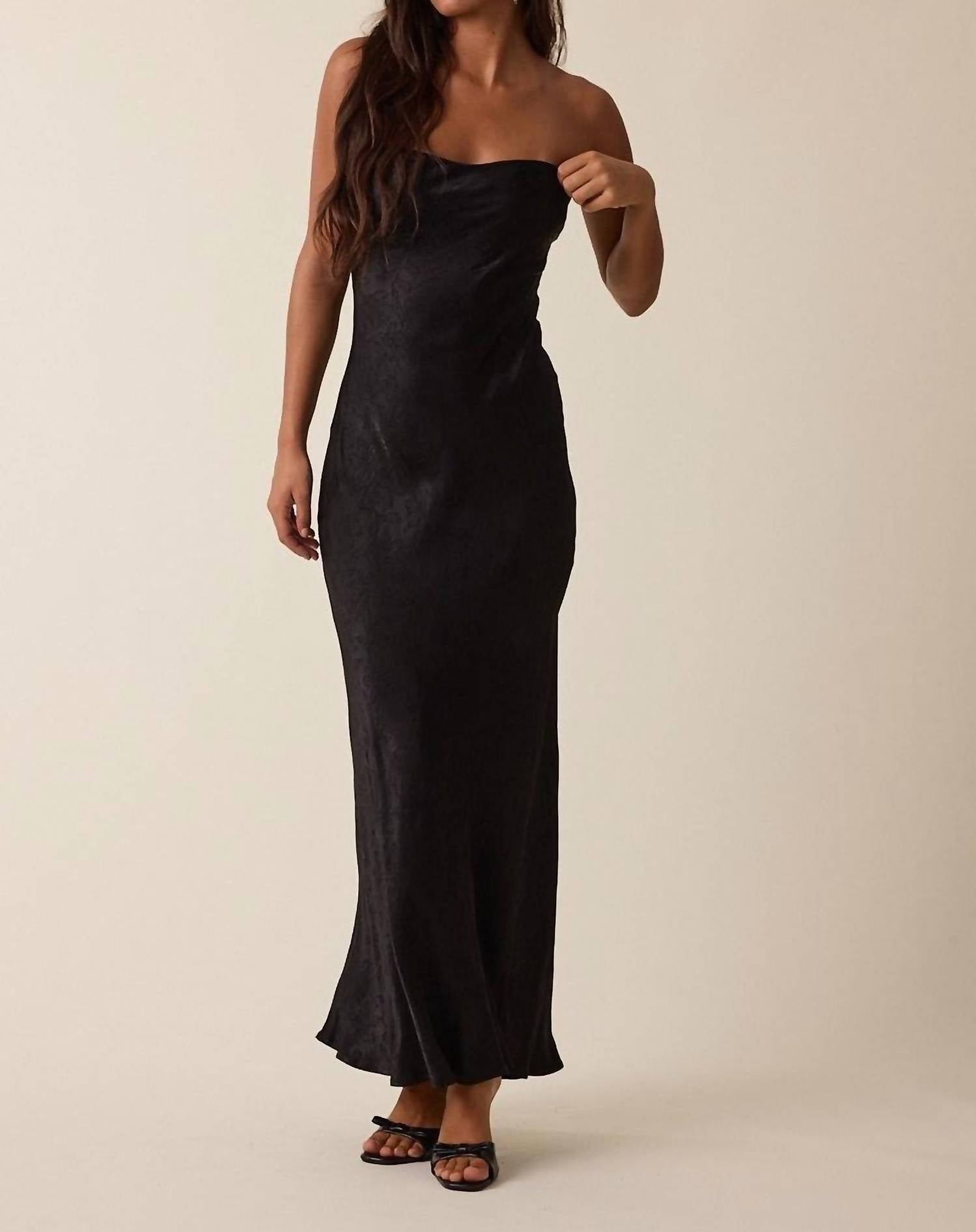 Golden - Lilibet Night Out Satin Tube Midi Dress