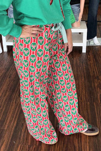 Peach Love - Christmas Print Cotton Pajama Pants