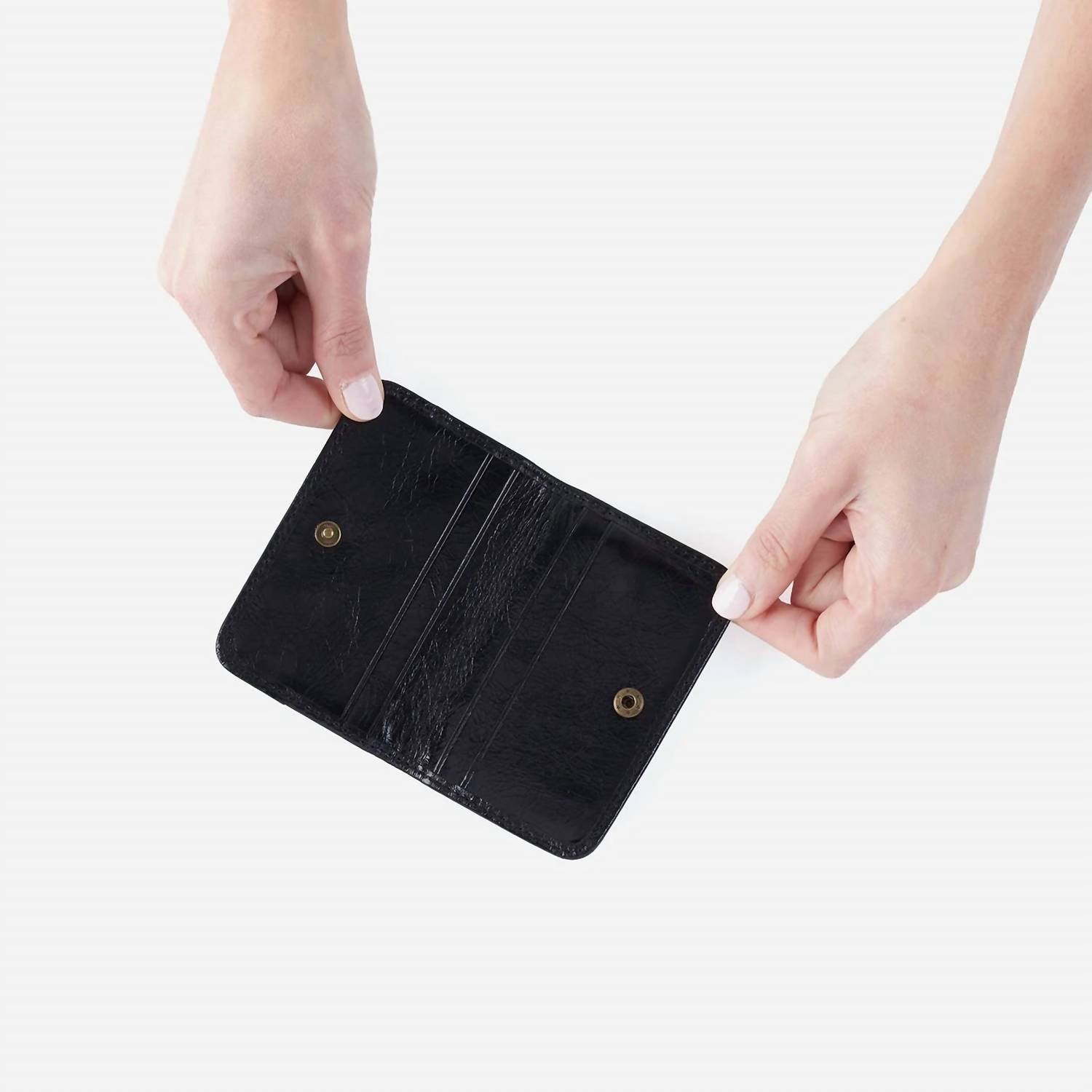 HOBO Women's Jill Mini Card Case in black - men's accessory - alternate view