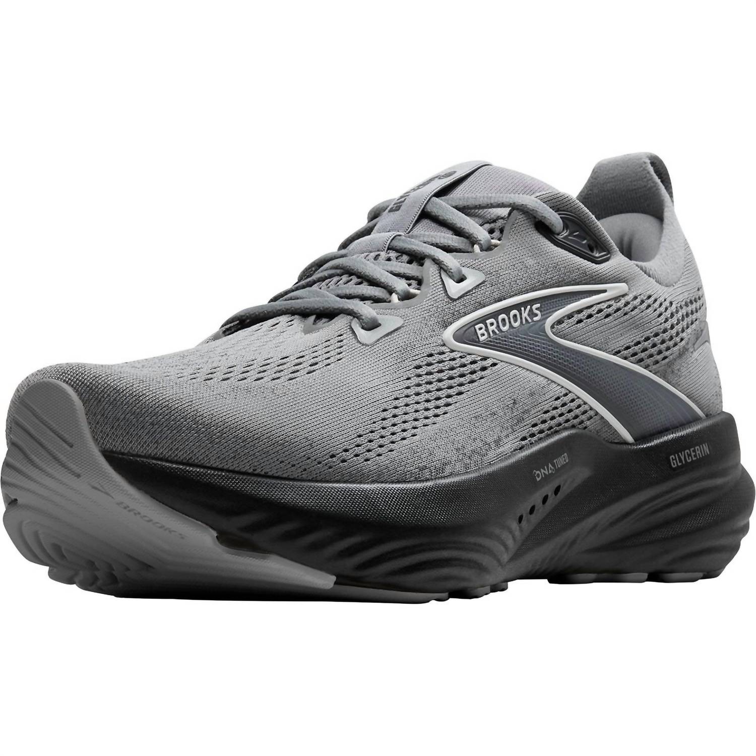 BROOKS Men's Glycerin Gts 22 Running Shoes in primer gray ebony bluewash 8 - men's shoe - alternate view