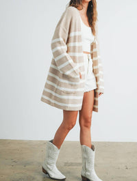 Buttermelon - Knitted Stripe Maxi Cardigan