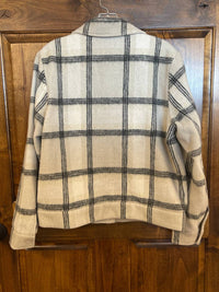Charlie B - Women's Boucle Knit Plaid Short Jacket