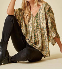 Andree By Unit - Floral Ruffle Sleeve Top