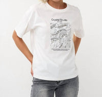 ESQUALO T-shirt Crystal Studio Top in off white - women's t-shirt