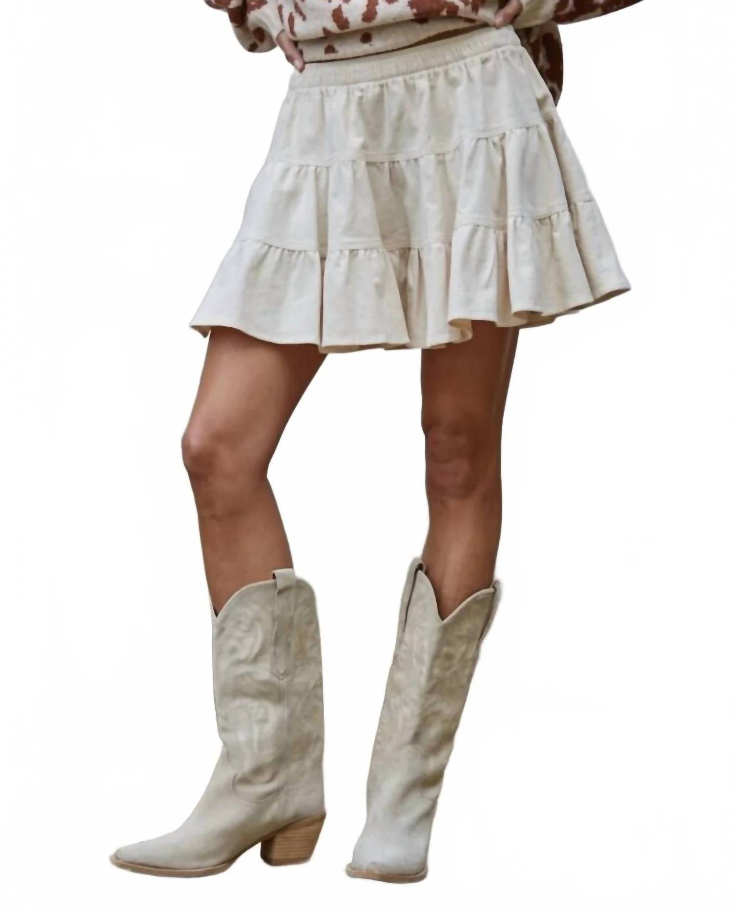 By Together - Tiered Corduroy Skirt