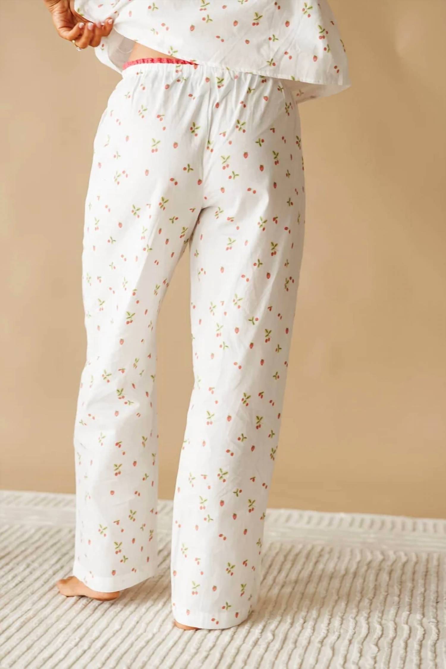Le Lis - Strawberry Sweetie Lace Trim Pajama Pants