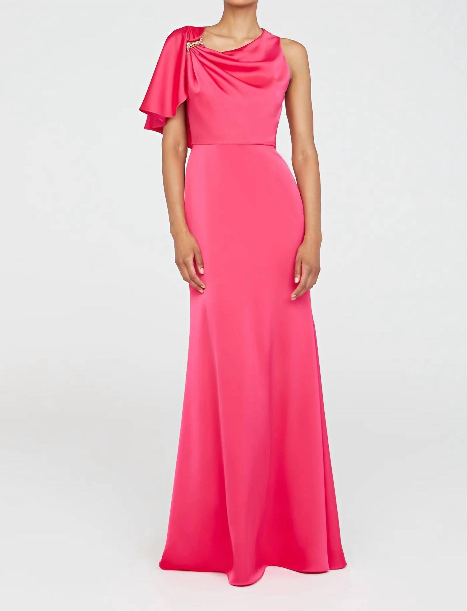 Theia - Darcie Flutter Sleeve Gown