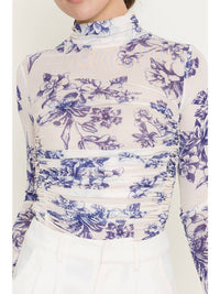 Fore - Mock Neck Sheer Floral bodysuit