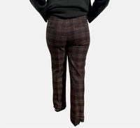 VIA MASINI Plaid Pants in cognac - women's pants - detail view