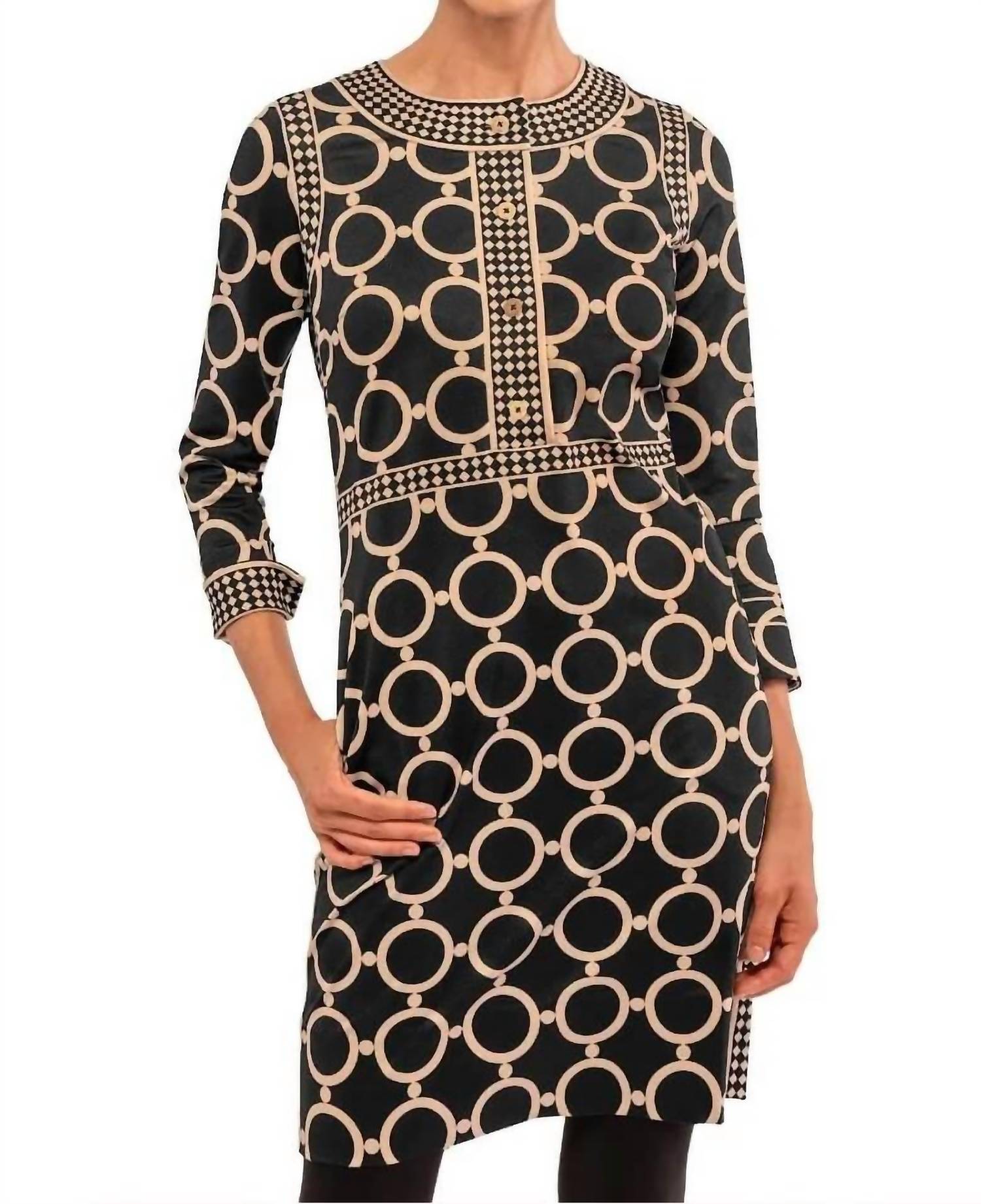 Gretchen Scott - Dip & Dot Trimmed Up Dress