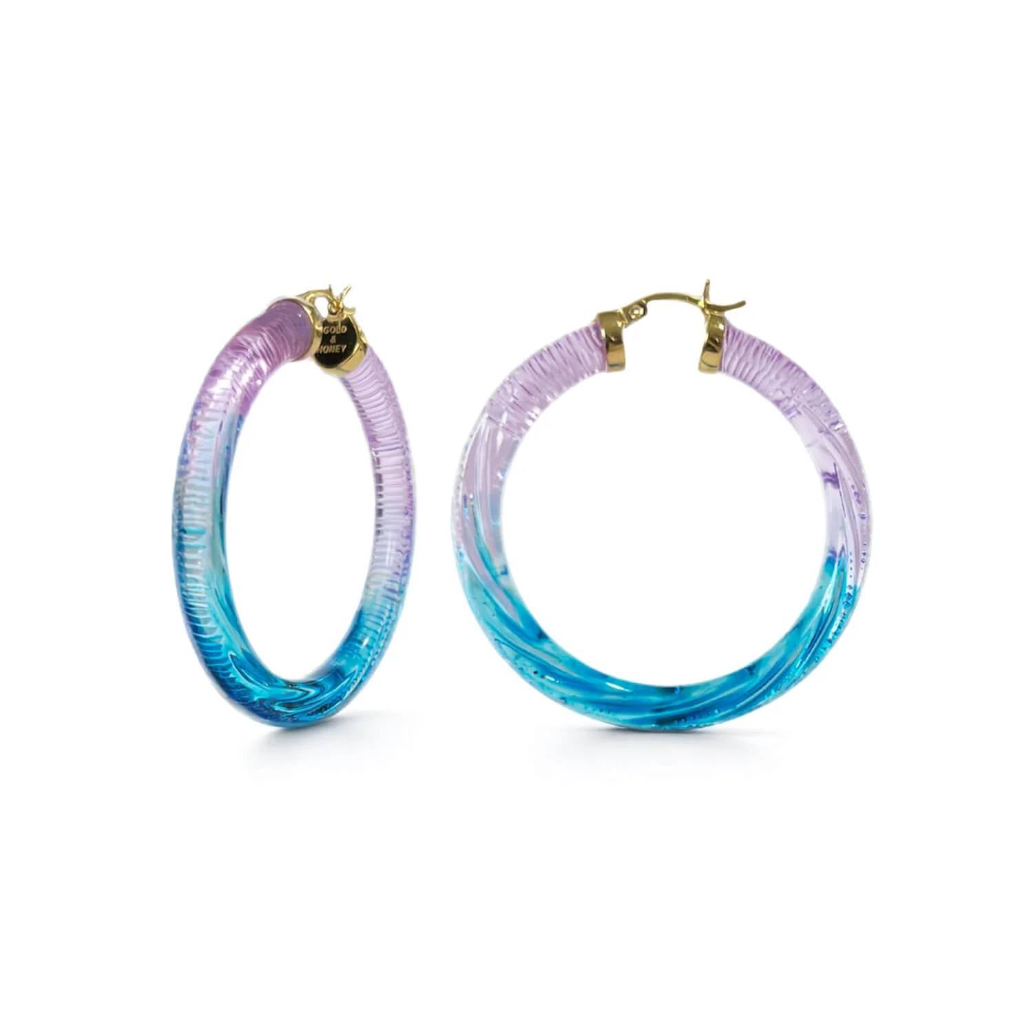 Gold & Honey - Ombre Painted INSTYLE Lucite Hoop Earrings